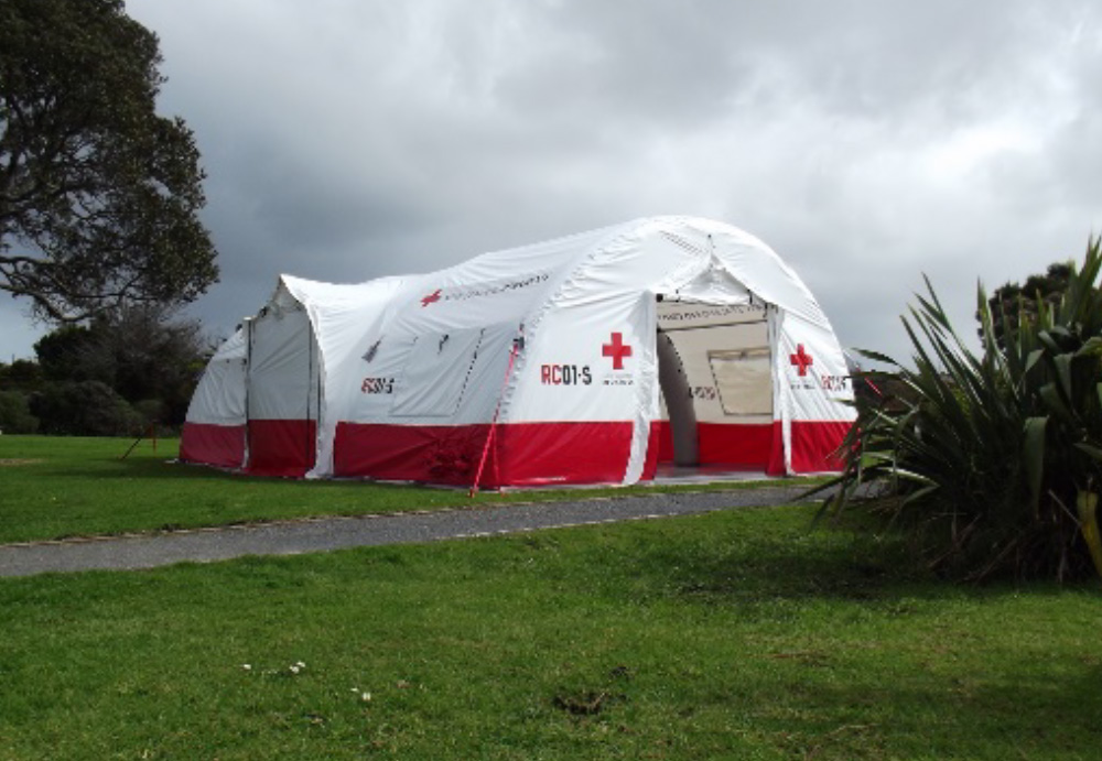 Collapsible medical tent.